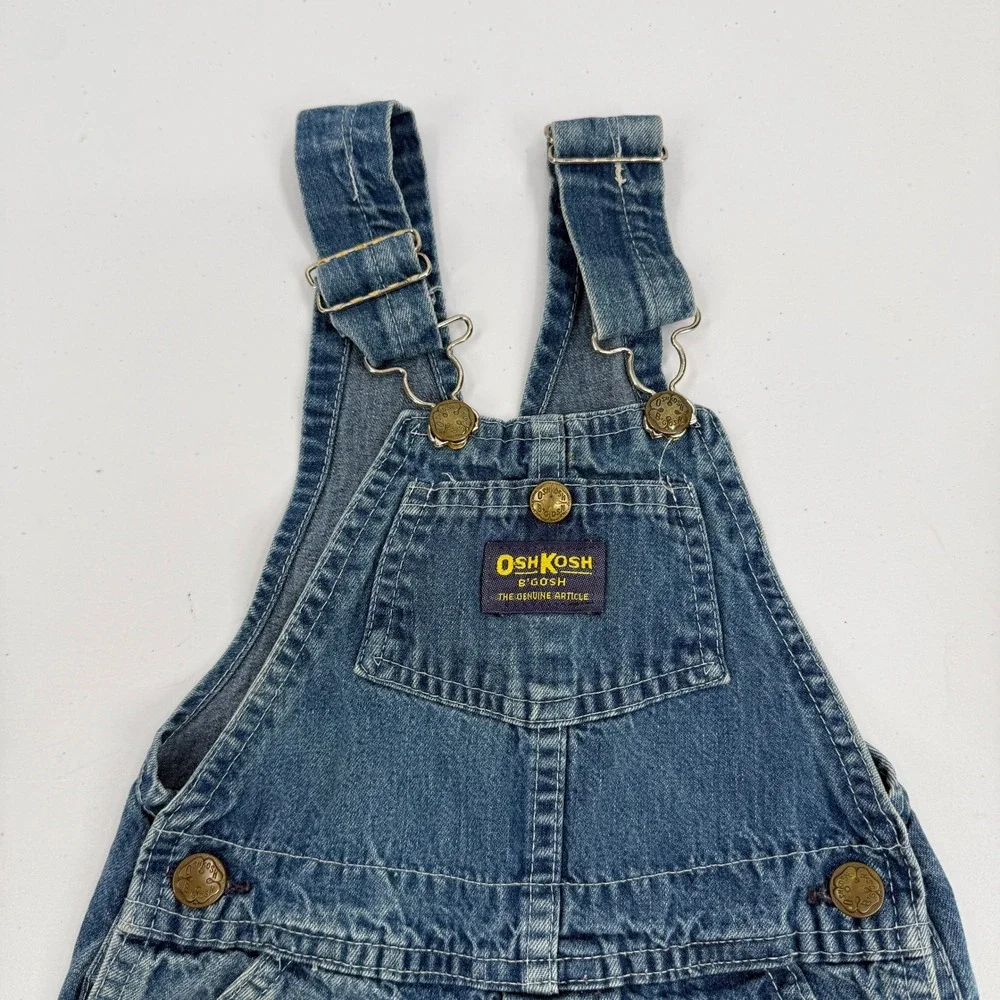 OshKosh B'gosh Overalls Kids 4T Blue Vintage Vestbak Denim Made in USA